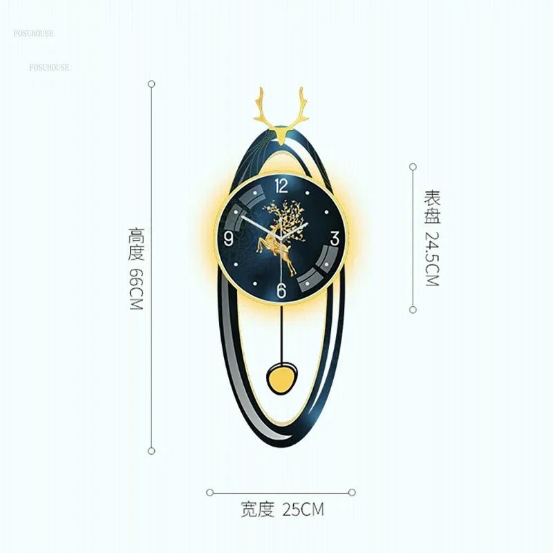 Light Luxury Wall Clocks Creative Home Decor Nordic Simple Living Room Home Wall Clock Luxury Designer Smart Models with Lights