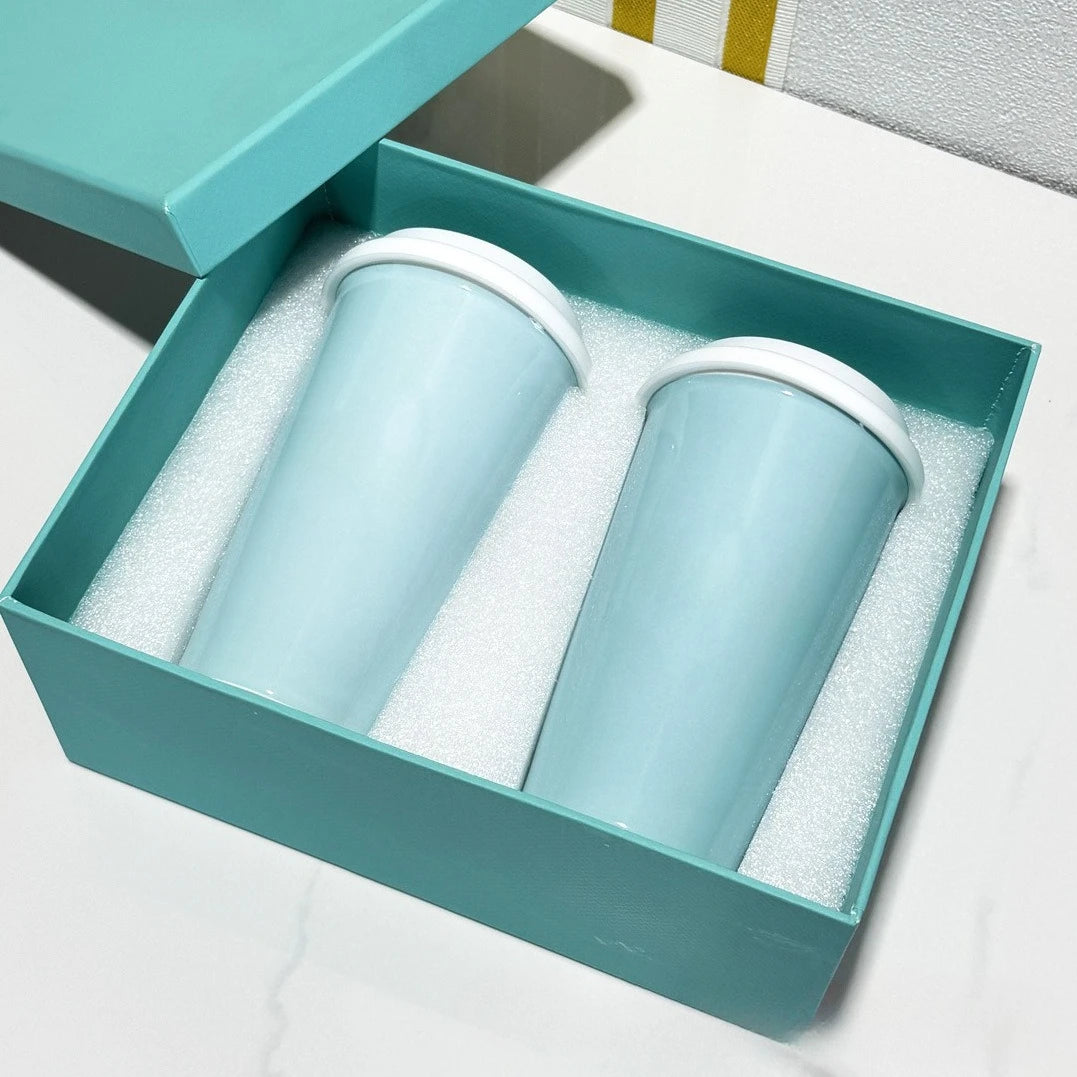 Classic European Blue Pair Cups Ceramic Water Cups Office And Household Mugs And Best Friend Mugs As Gifts