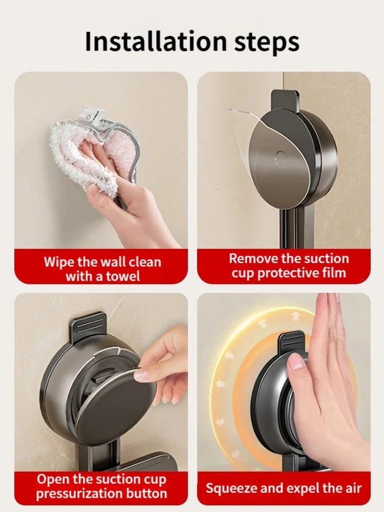 No Drill Bathroom Suction Cup Storage Shelf Storage Shelf Bathroom Perforation-Free Wall Hanging Vanity Toilet Triangle Basket R