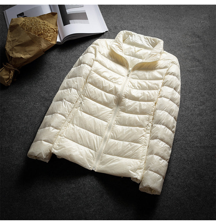 Schinteon Ultralight White Duck Down Jacket Spring Autumn Warm Slim Zipper Women Fashion Light Down Coat 13 Colors S-7XL