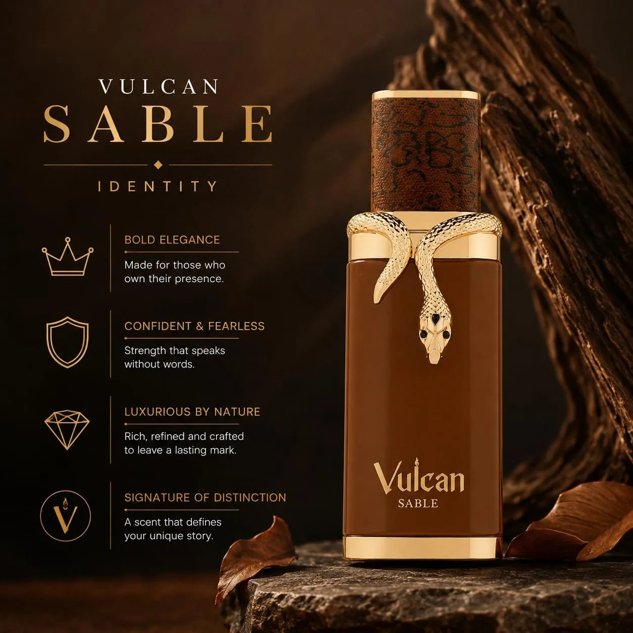 French Avenue Vulcan Sable Eau De Parfum 100ml, Whiskey, Coriander, Tonka, Patchouli, Benzoin