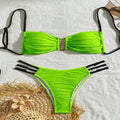 Vzvn Sexy Solid Beach Vacation Bikinis Set Women Split Swimsuit Bikini 2026 New All Season Backless Bandage Bikinis 2 Piece Set