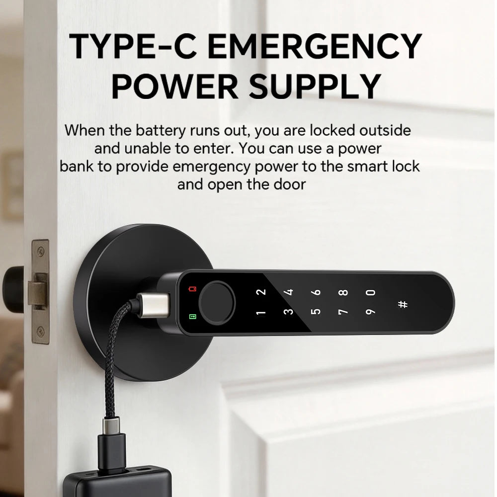 ICCSSI Tuya Electronic Digital Lock Smart Fingerprint Lock IC Card/Password/Fingerprint/key/APP Unlock for Apartment B208APRO