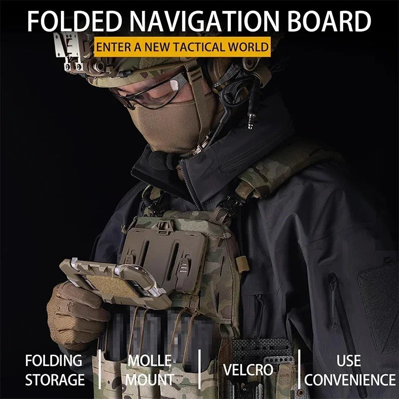 Tactical Admin Phone Platform Molle Cell Phone Holder Carrier Phone Mount with H Harness Strap Shoulder Harness for Screen Size