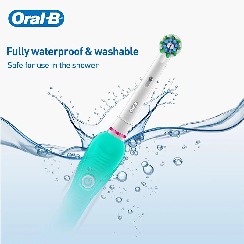 Oral-B Pro600 3D Electric Toothbrush IPX7 Waterproof Smart Timer Pressure Sensor Inductive Charging Adult Rechargeable Toothbrus
