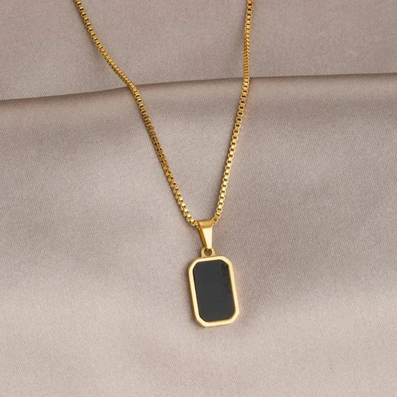 Necklaces Exquisite Minimalist Square Pendant Choker Chains Fashion Necklace For Women Jewelry Party Gifts Подвеска На Шею