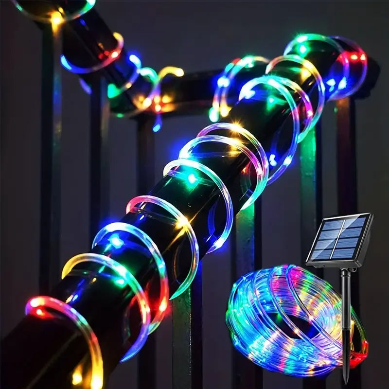 Solar String Tube Light PVC Soft Tube Outdoor Waterproof Copper Wire Light Courtyard Garden Decoration Atmosphere Flashing Light