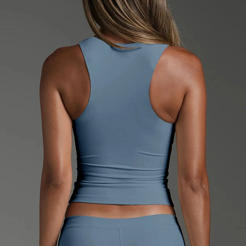 Women Racerback I Back Sports Tank Top Slim Quick Dry Moisture Wicking Yoga Gym Running Fitness Outerwear Top