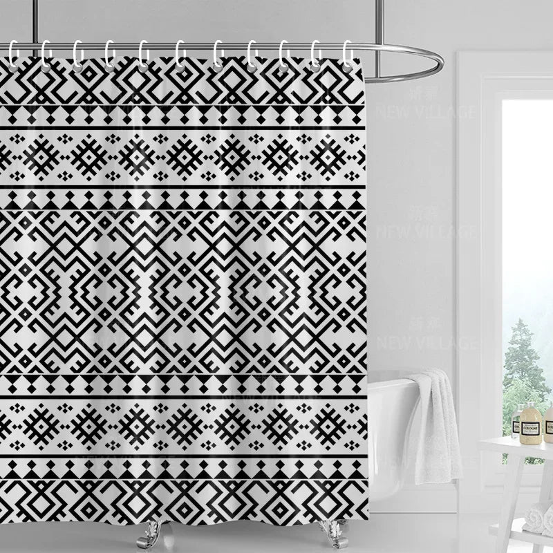 Home decoration shower curtains bathroom waterproof curtain fabric Living Room Modern Nordic Modern geometric pattern simple