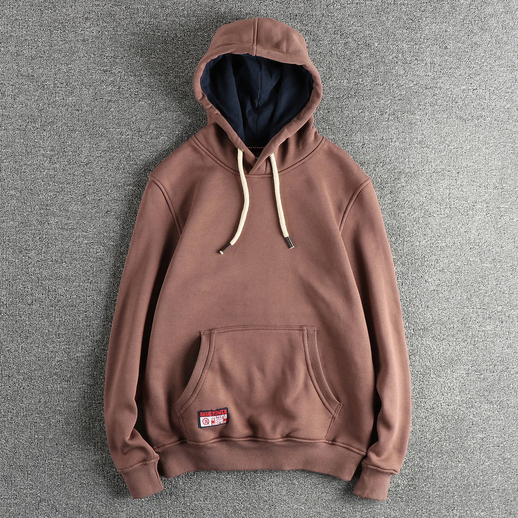 2024 Autumn And Winter New Basic Sweatshirts Men's Soild Color Hoodies High Quality Pullover Fashion Washed Casual Sportwear