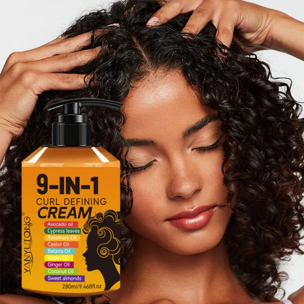280ml Curly Hair Styling Cream, Moisturizing and Smoothing Formula, Enhances the Elasticity and Shine of Curly Hair, Easy to Set