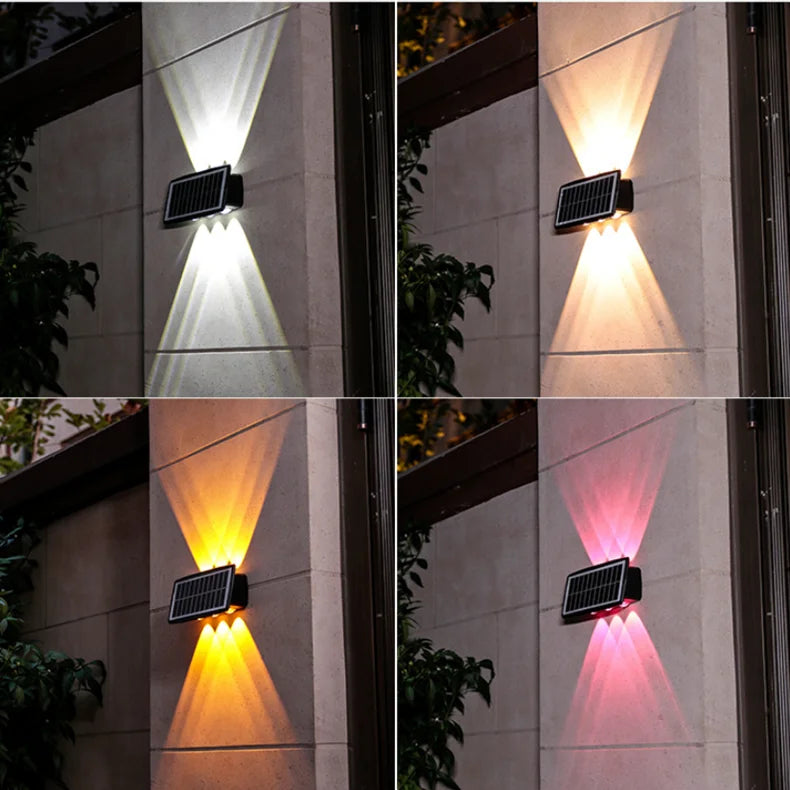 Solar Wall LED Light Outdoor Garden Decoration Wall Lamp High Brightness Up And Down Luminous Lighting Outdoor Solar LED Lamp