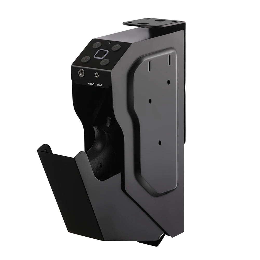 Biometric Slider Handgun Safe for Nightstand, Quick Access Pistol Safe with Fingerprint