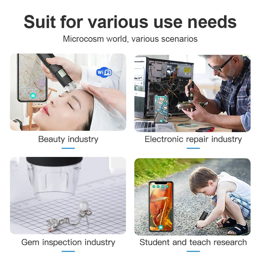1000 times Wireless Dermatoscope Scalp Skin Analyzer Machine Facial and Body Analyzer Electronics Microscope Beauty Health Pro