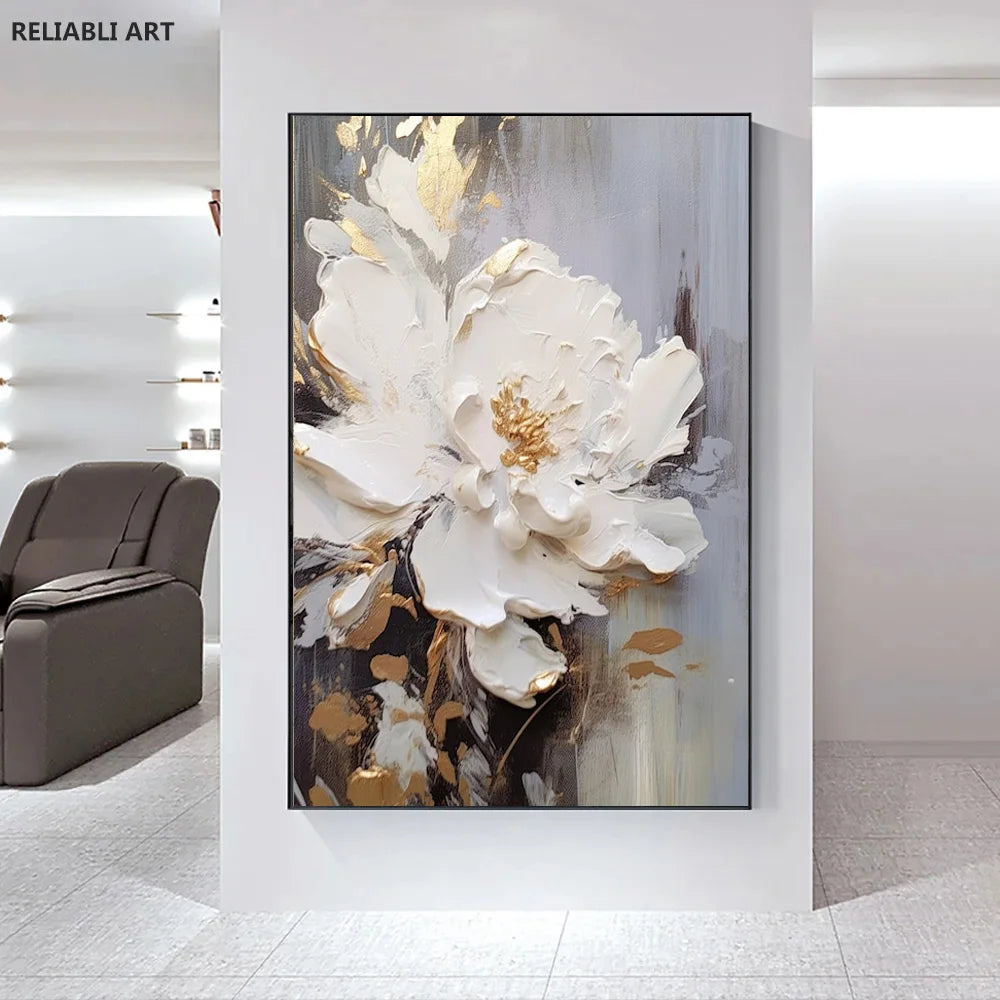 Modern Light Luxury Living Room Decor, Abstract Flower Art Posters,Home Decoration, Prints Canvas Wall Picture,Unframed