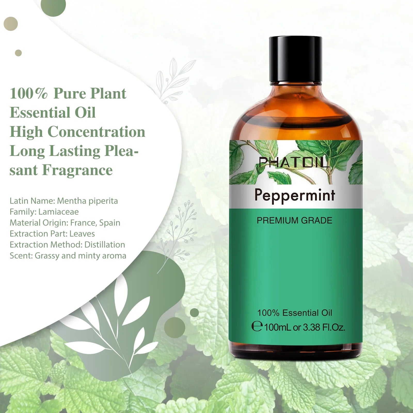 PHATOIL 100ML Copaiba Pure Essential Oils Helichrysum Neroli Australian Tea Tree Lemon Eucalyptus Turmeric Oregano Spearmint Oil