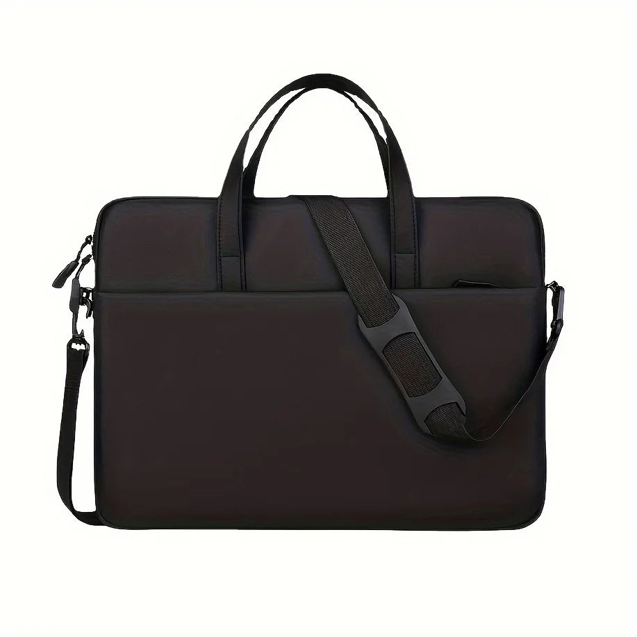Solid Color Easy Lightweight Portable Laptop Bag, Portable Business Travel Laptop Sleeve, Zippered Crossbody Office Laptop Bag