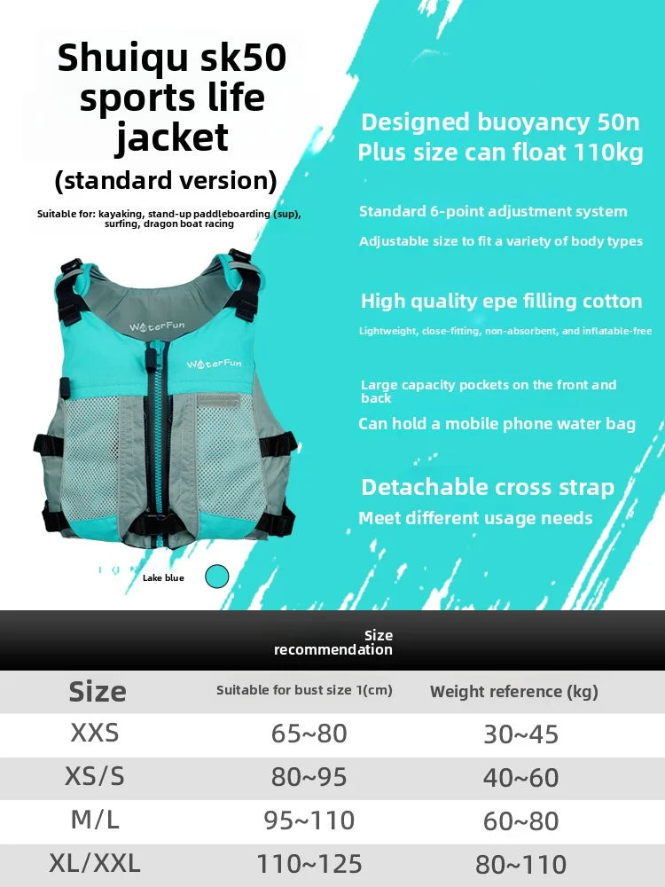 WaterFun SUP Paddleboard Kayak Life Jacket High Buoyancy Water Sports Safety Vest