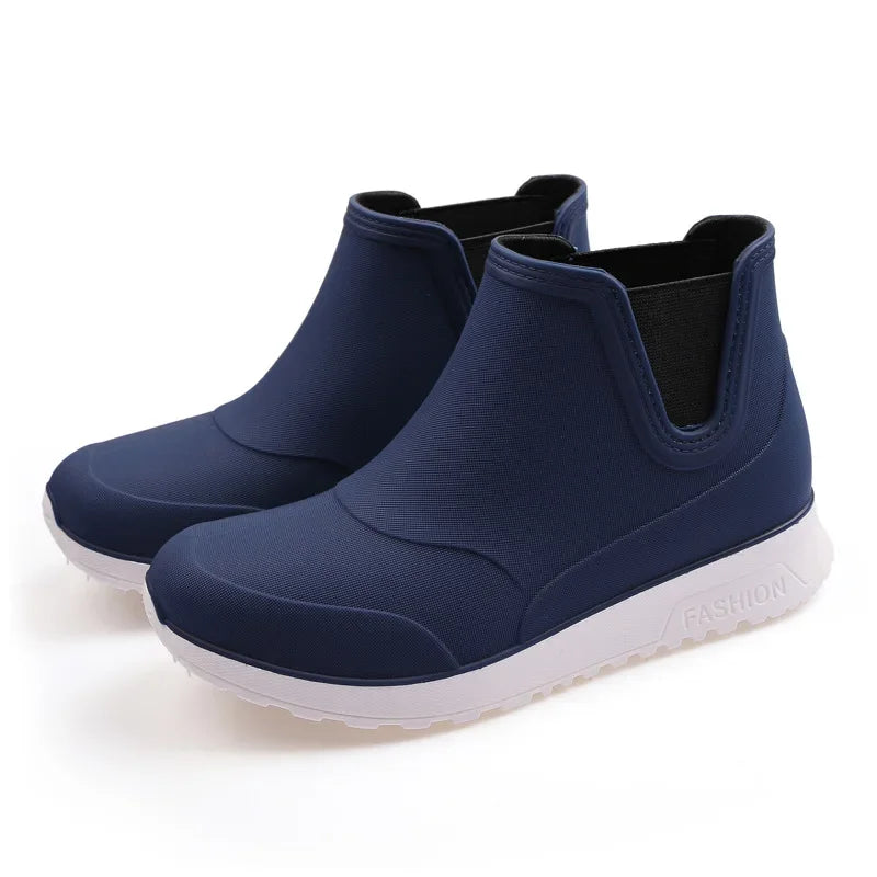Rain Shoes for Lovers Rubber Shoe Platform Ankle Boots Autumn Winter Slip on Booties Boots for Men Waterproof Work Botas Hombres