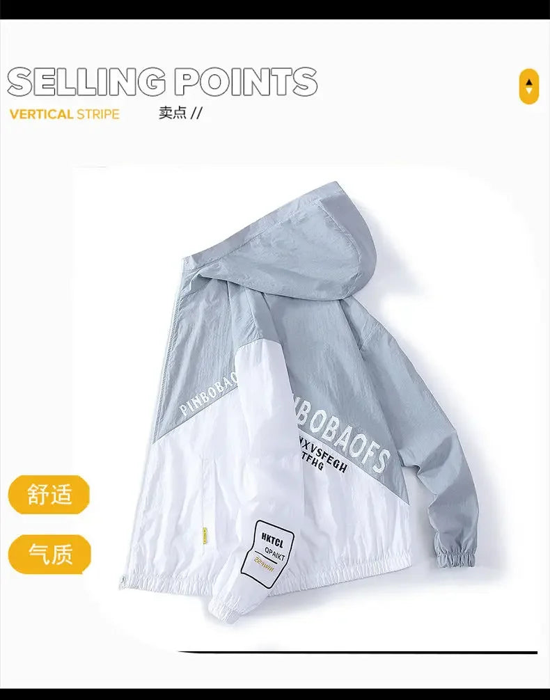 Men's Sunscreen Jacket Summer High Quality Casual Windbreaker Jacket Breathable Waterproof Outdoor Jacket Sunshine Proction