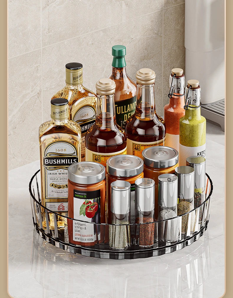 Rotating Kitchen Storage Rack Multi-Functional Desktop Organizer for Cosmetics And Seasonings Entrance Home Organization Box