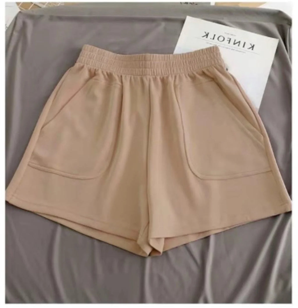 Women Summer 2026 Loose Slim Drawstring Hot Pants Korean High Waisted Wide Leg Casual Versatile Sports Shorts for Outdoor Wear