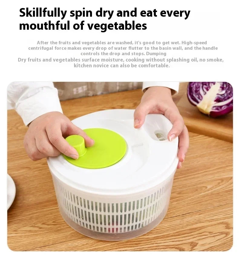 Lettuce Drain Basket  Multifunctional Household Manual Vegetable Dehydrator - Salad Spinner with Fruit,  Home Kitchen Gadgets