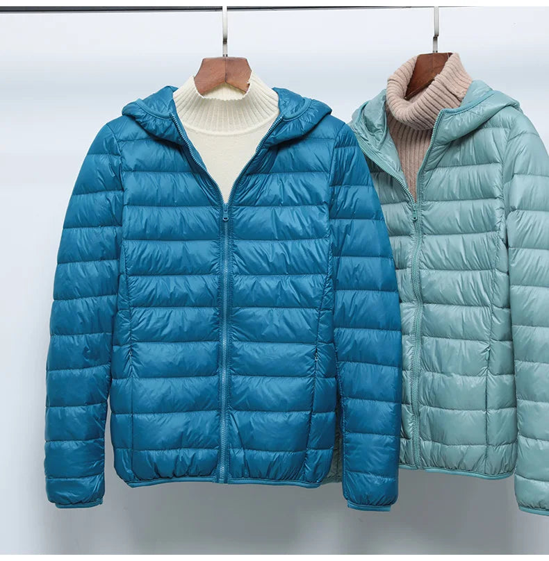 2024 New Women Thin Down Jacket White Duck Down Ultralight Jackets Autumn And Winter Warm Coats Portable Outwear