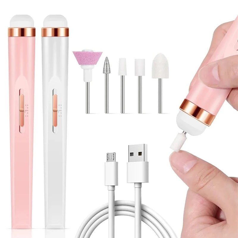 Nail Grooming Set 5-in-1 Professional Electric Machine Lighted Manicure Nail Device Portable Nail File Pedicure Tools Nail Art