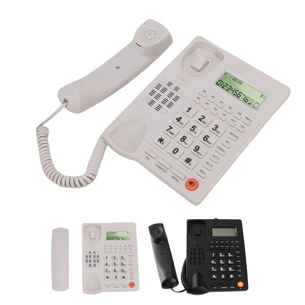 Corded Desk Telephone Corded Landline Phone Caller ID Hotel Home Phone Large Key Telephone with Speaker Clear Display Home Phone