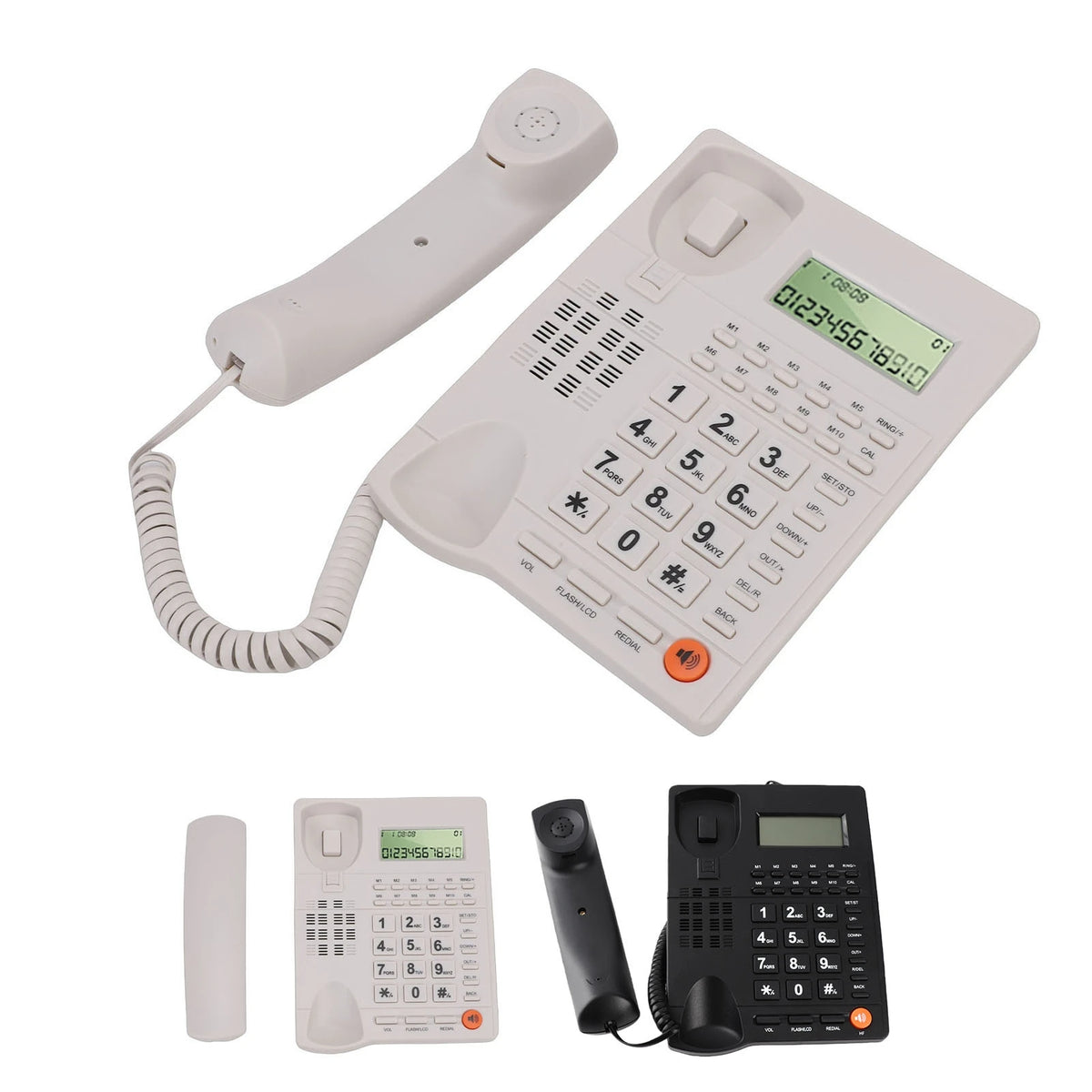 Corded Desk Telephone Corded Landline Phone Caller ID Hotel Home Phone Large Key Telephone with Speaker Clear Display Home Phone