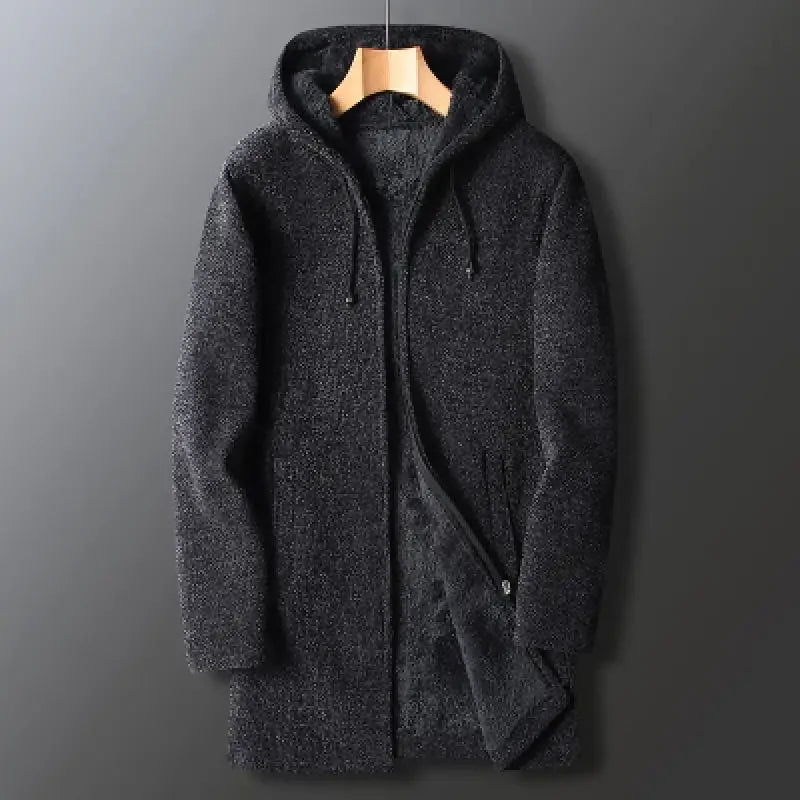 Winter Men Sweater Fleece Cardigan  Jacket Men\'s Slim Sweaters Winter Long Hooded Sweater Thick Warm Coat Mens Clothing 2026