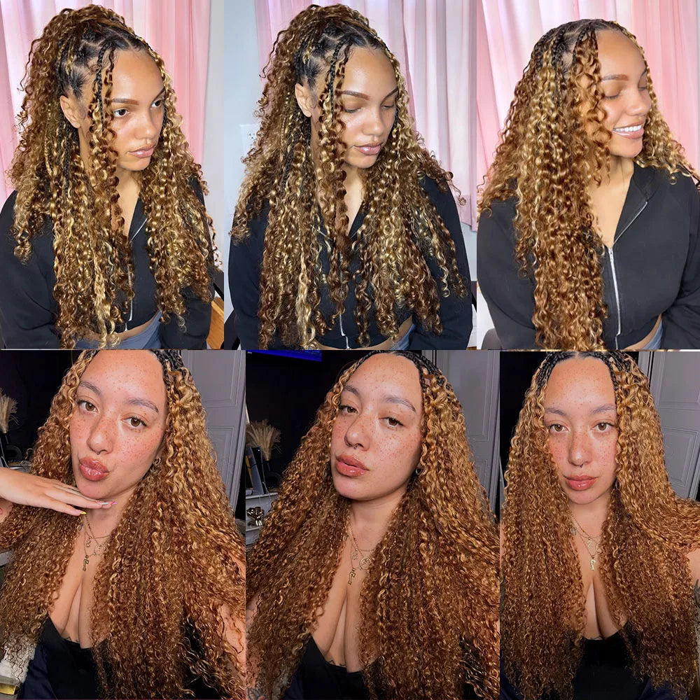 Highlight Miracle Knots Feather Crochet Human Hair For Braiding 100% Human Hair Extensions Burmese Curly Crochet Hair Braids