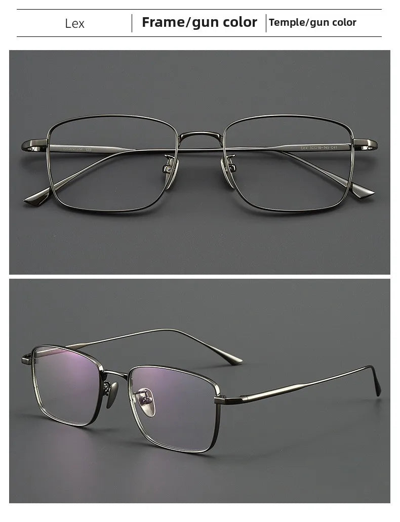 CLLOIO Pure Titanium Wire Retro Half Frame Glasses Men Women Fashion Reading Glasses Optical Prescription Progressive Eyeglasses