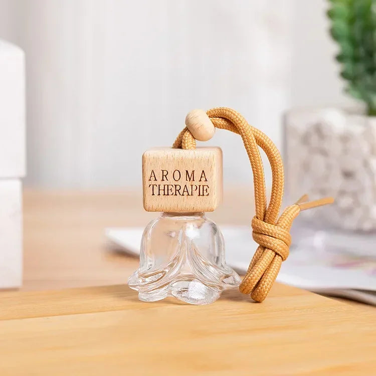 Pack Car Ornament Air Freshener Perfume Square Cap Empty Bottle Scent Essential Oil Diffuser Pendant