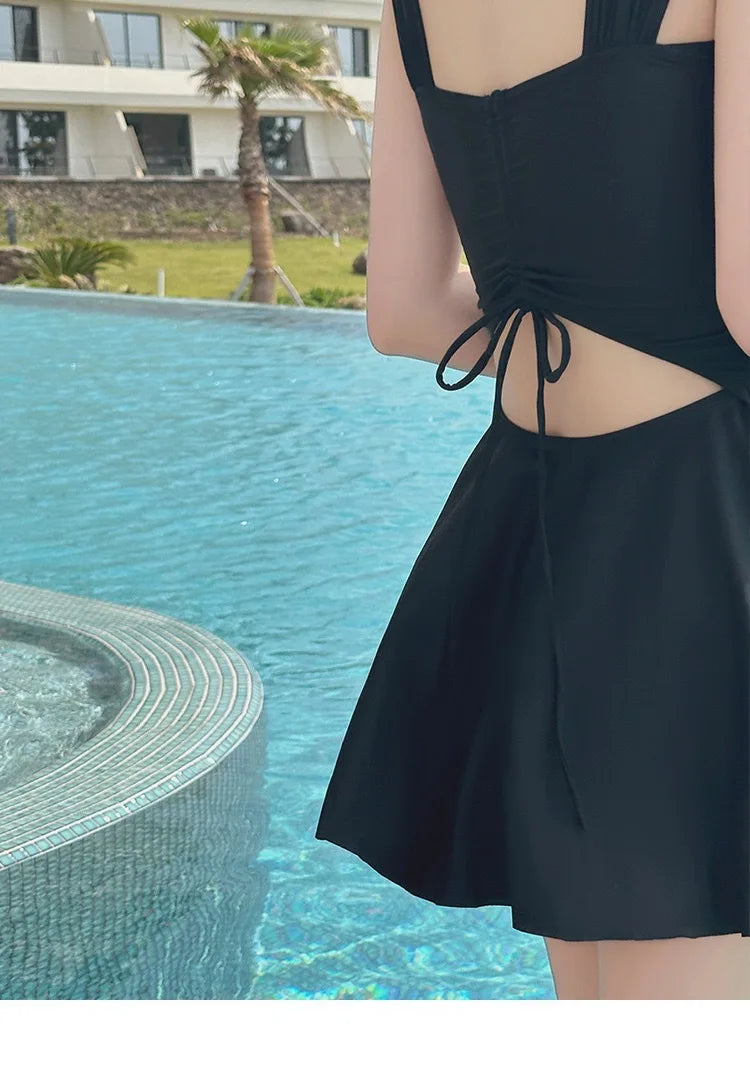 New Summer Women's Solid Color One-piece Swimsuit Slimming and Sexy Backless Tight Swimsuit Outdoor Party Pool Swimsuit
