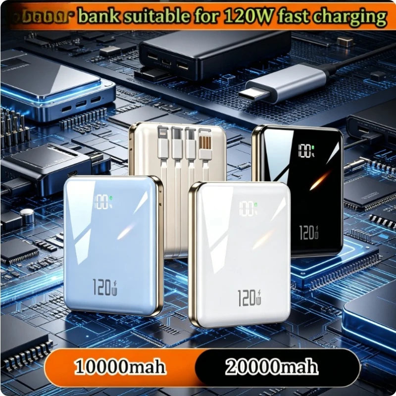 20000mAh Power Supply Suitable for Fast Charging  Large Capacity  Compact, Portable  Ultra-thin  Portable 120W Power Bank
