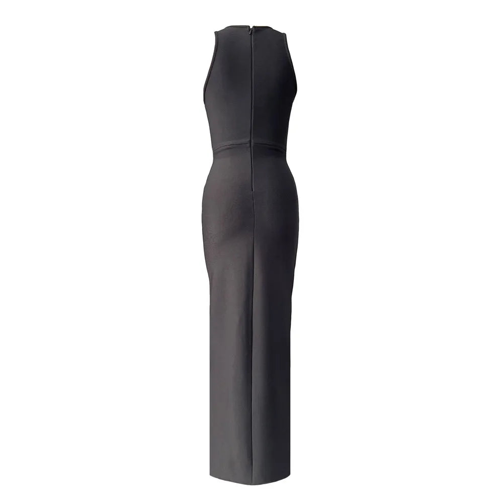 Women Fashion Pearl Bandage Dress Sexy Beading Sleeveless Clothes Celebrity Party Elegant Dresses