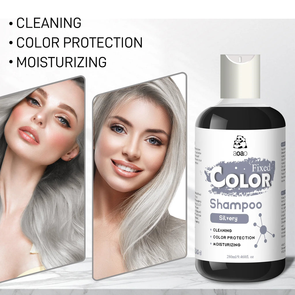 Silver color fixing shampoo cleansing hair color cleaning shampoo