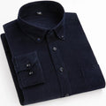 2025 Cotton Corduroy Casual Warm Solid  Shirt Long Sleeve Winter Regular Fit Mens Men's Shirts with Pokets