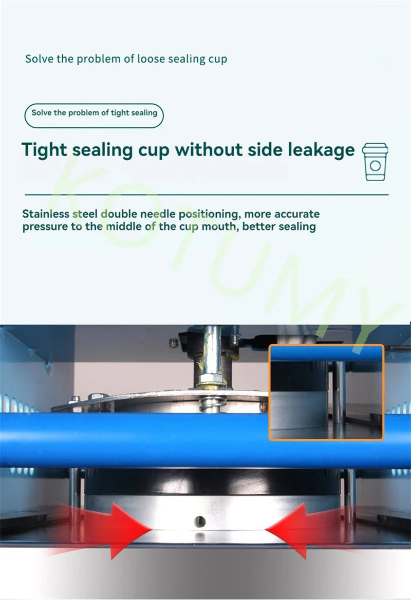 Manual Tea Cup Sealer Machine 300 Cup/h Blue Manual Boba Tea Sealer Machine 95mm Cup Diameter Cup Sealing Machine