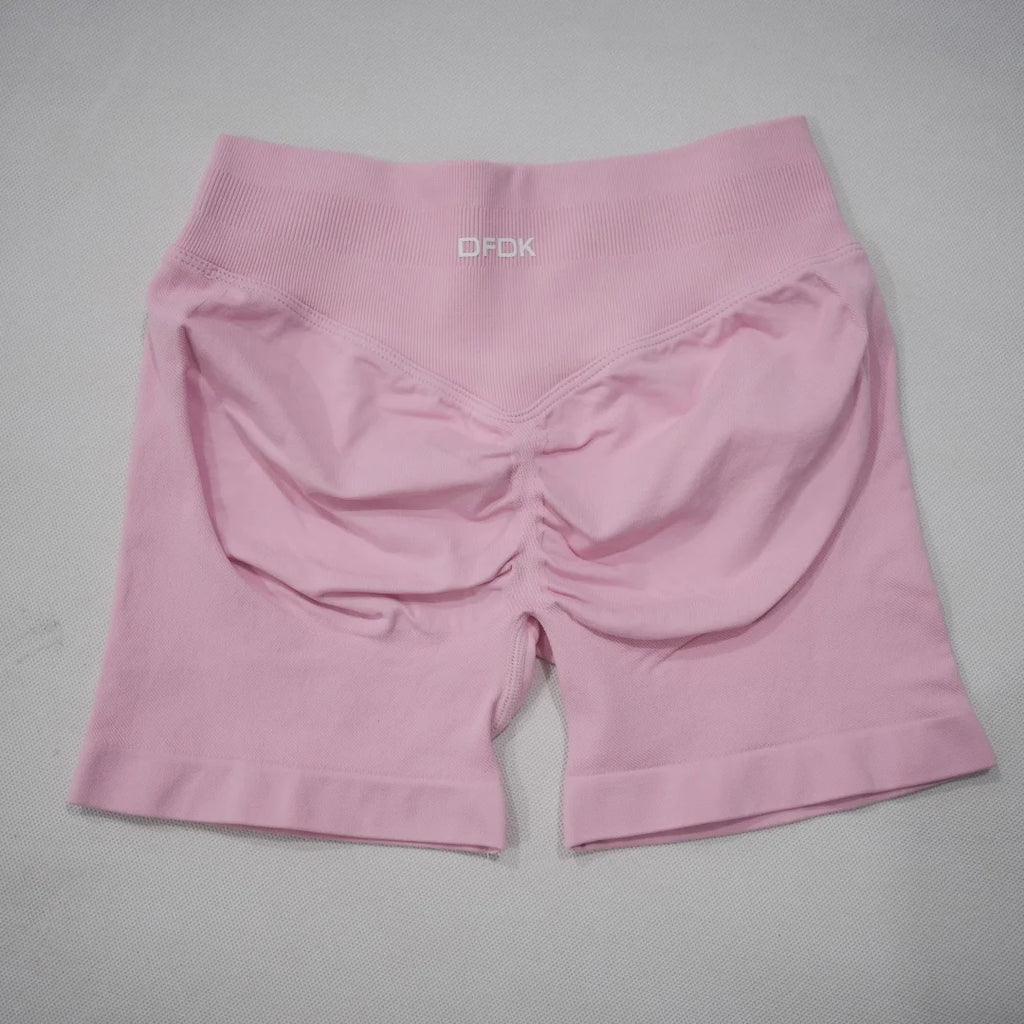 DFDK 2026 New Women Scrunch Butt Yoga Shorts High Waist Hip Lifting Push Up Squat Proof Sports Shorts Gym Workout Running Fitnes