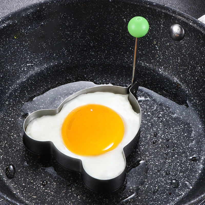 Stainless Steel Egg Frying Machine Heart Shaped Breakfast Fried Egg Pancake Shaper Omelette Mold Baking Model Kitchen Gadgets