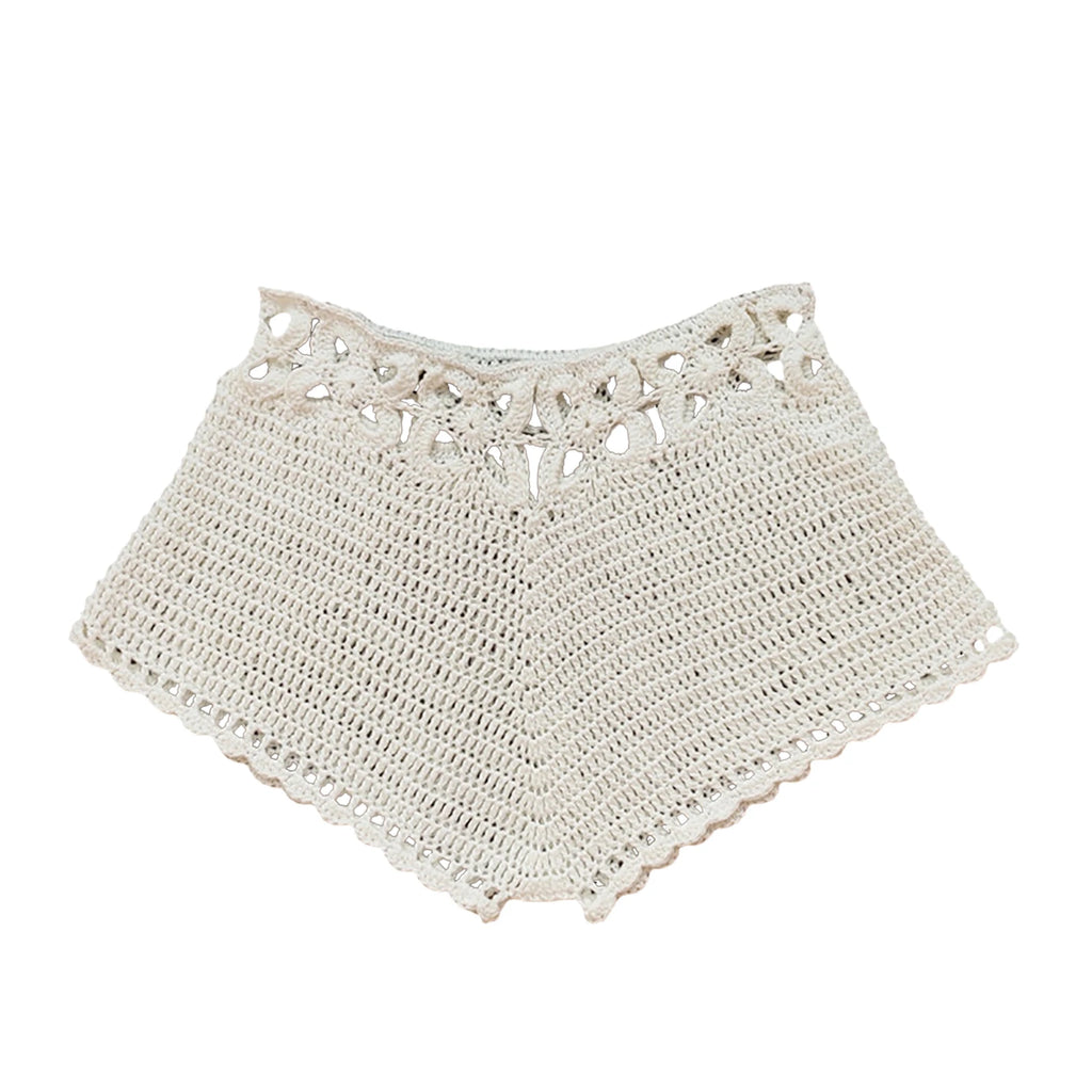 Women´s Beach Shorts Knit Crochet Cutout Bathing Suit Bottoms Drawstring Beach Board Shorts Summer Hot Shorts Streetwear