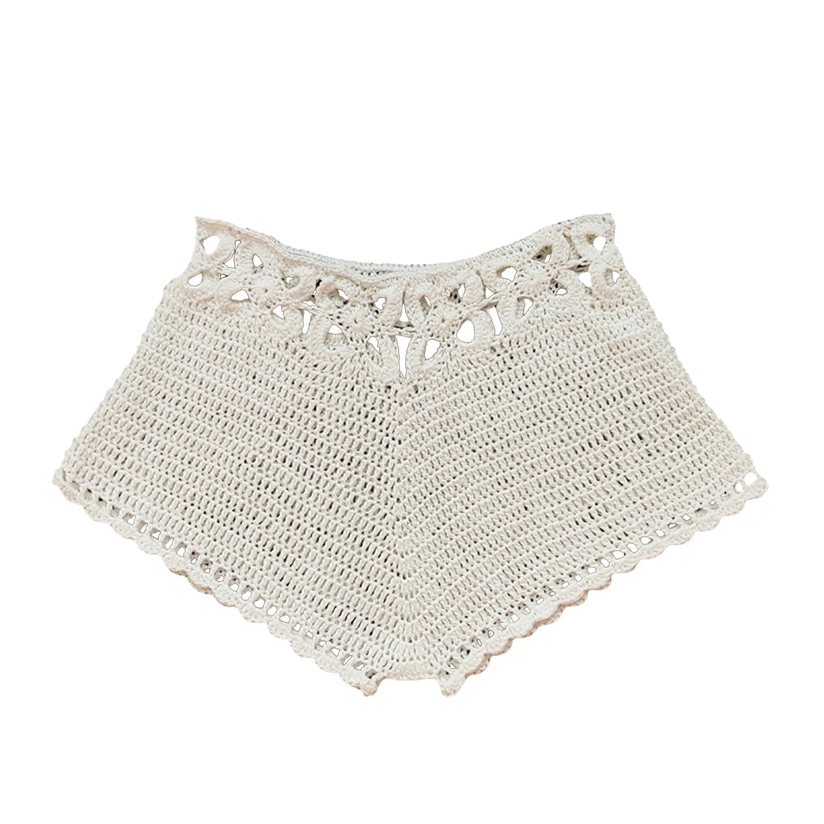 Women´s Beach Shorts Knit Crochet Cutout Bathing Suit Bottoms Drawstring Beach Board Shorts Summer Hot Shorts Streetwear