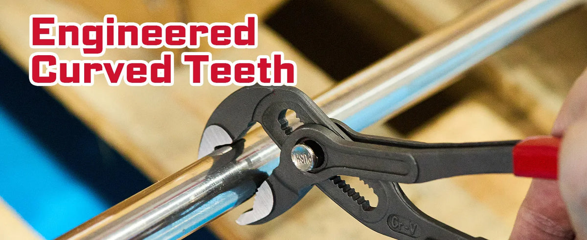 7' Groove Joint Pliers W/ Button Adjustment, 1.5' Max Capacity, CR-V Steel, Parallel Jaws for Plumbing