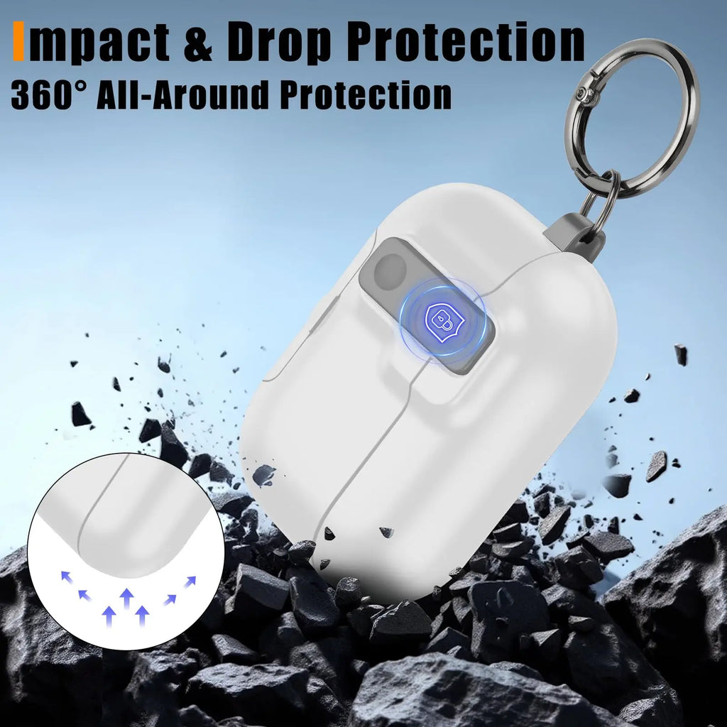 For AirPod Pro 3 Case with Keychain Lanyard Anti Loss Headphone Cover Sand Stone Switch Case for Men Women Air Pods Pro 3 Cases