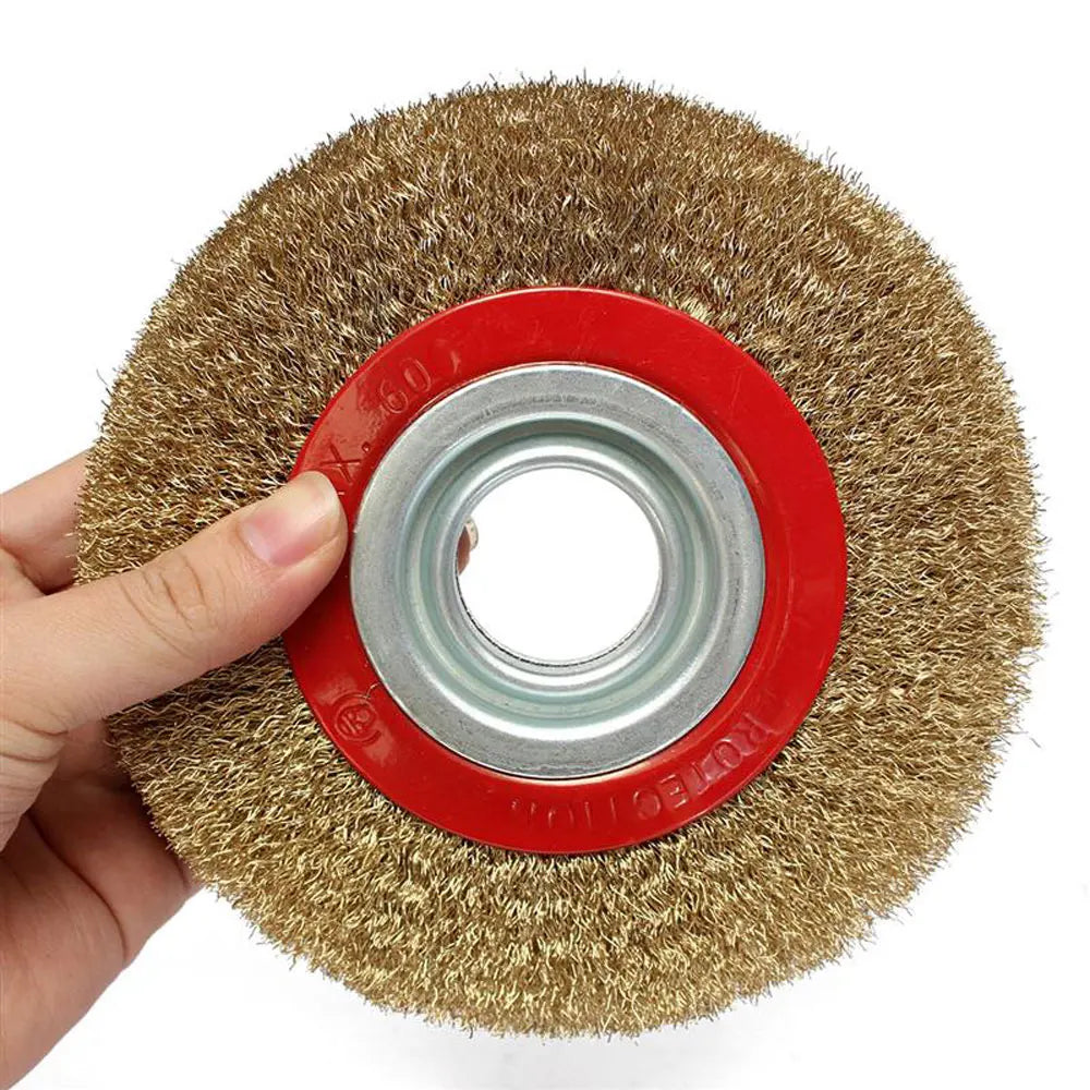 Flat Steel Wire Wheel Brush 5" 6" 8" Steel Wire Brush Rust Removal Polishing Tools For Bench Grinder Polish 125mm/150mm/200mm