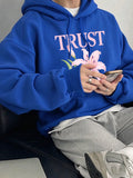 Trust Process Hibiscus Print Men Basic Hoody Casual Pocket Tops Hip Hop Loose Pullover Autumn Fleece Unisex Simple Long Sleeve