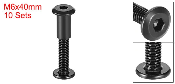 Uxcell 10 Sets M6 Screw Post Fit for 5/16"(8mm) Hole Dia 16mm-50mm Leather Fastener kitchen Furniture Cabinet Connectors Free
